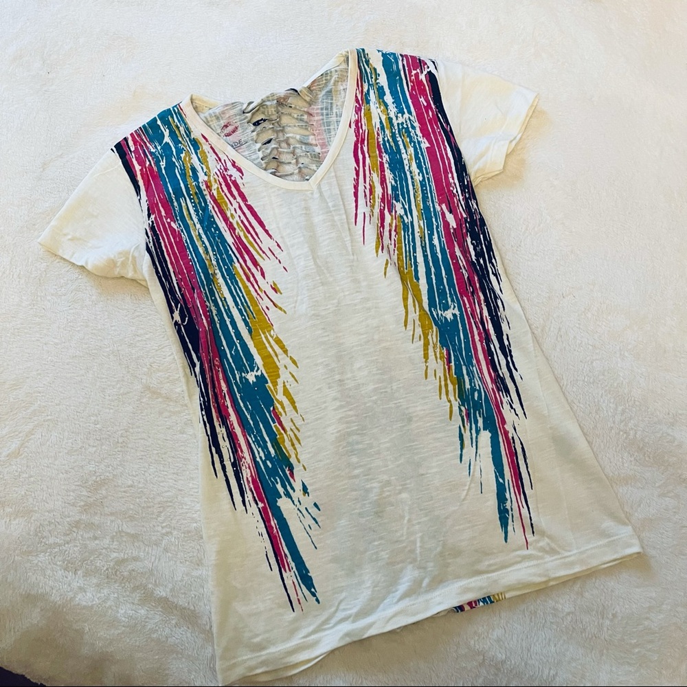 NEW Open Back Pattern T-Shirt - Picture 3 of 14